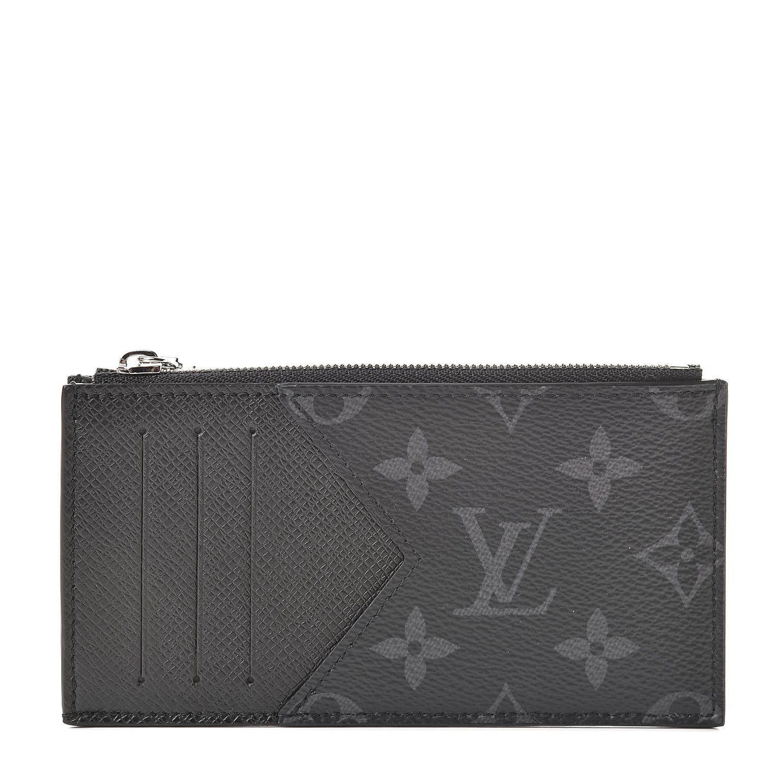 Louis Vuitton Monogram Eclipse Taiga Coin Card Holder 1 of 7