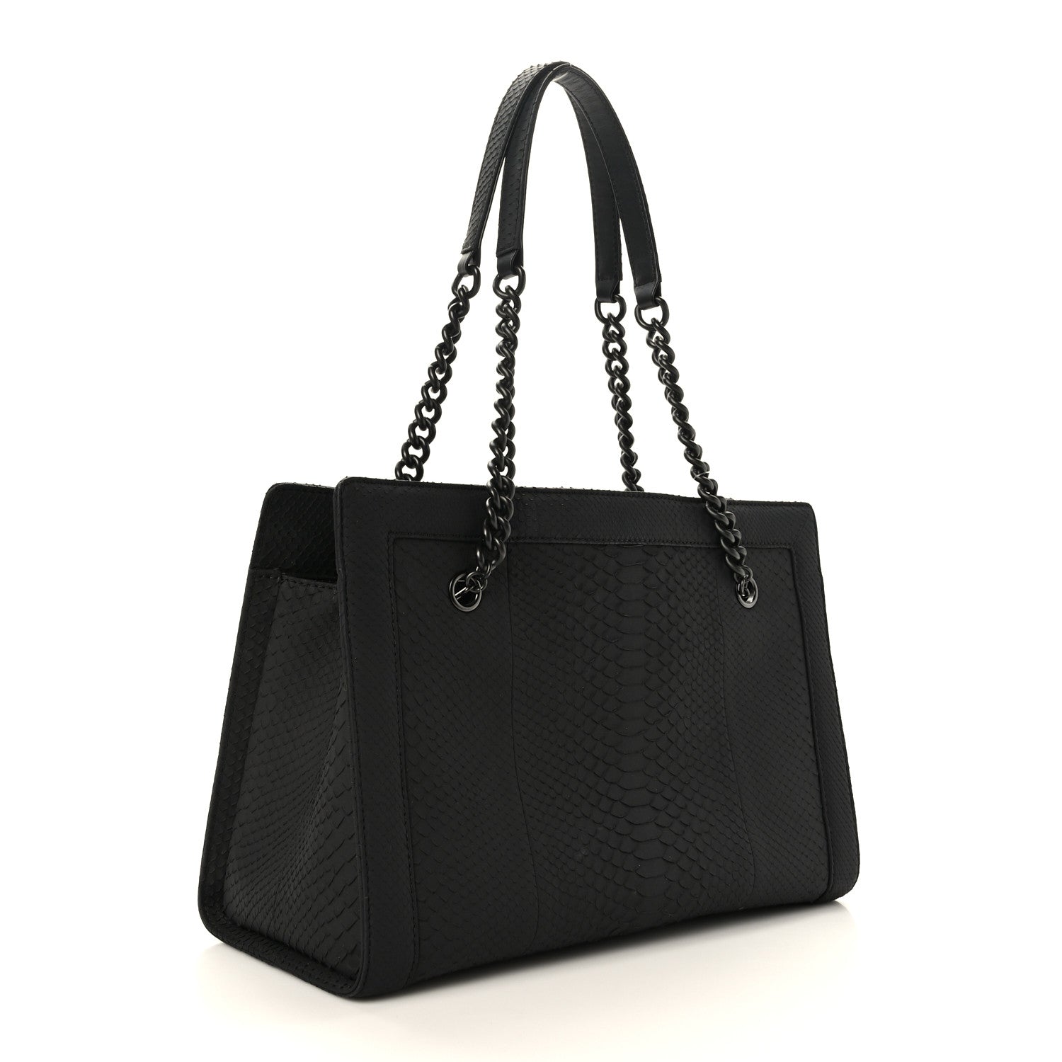 Chanel Snakeskin Boy Shopping Tote So Black 3 of 9