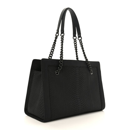 Chanel Snakeskin Boy Shopping Tote So Black 3 of 9