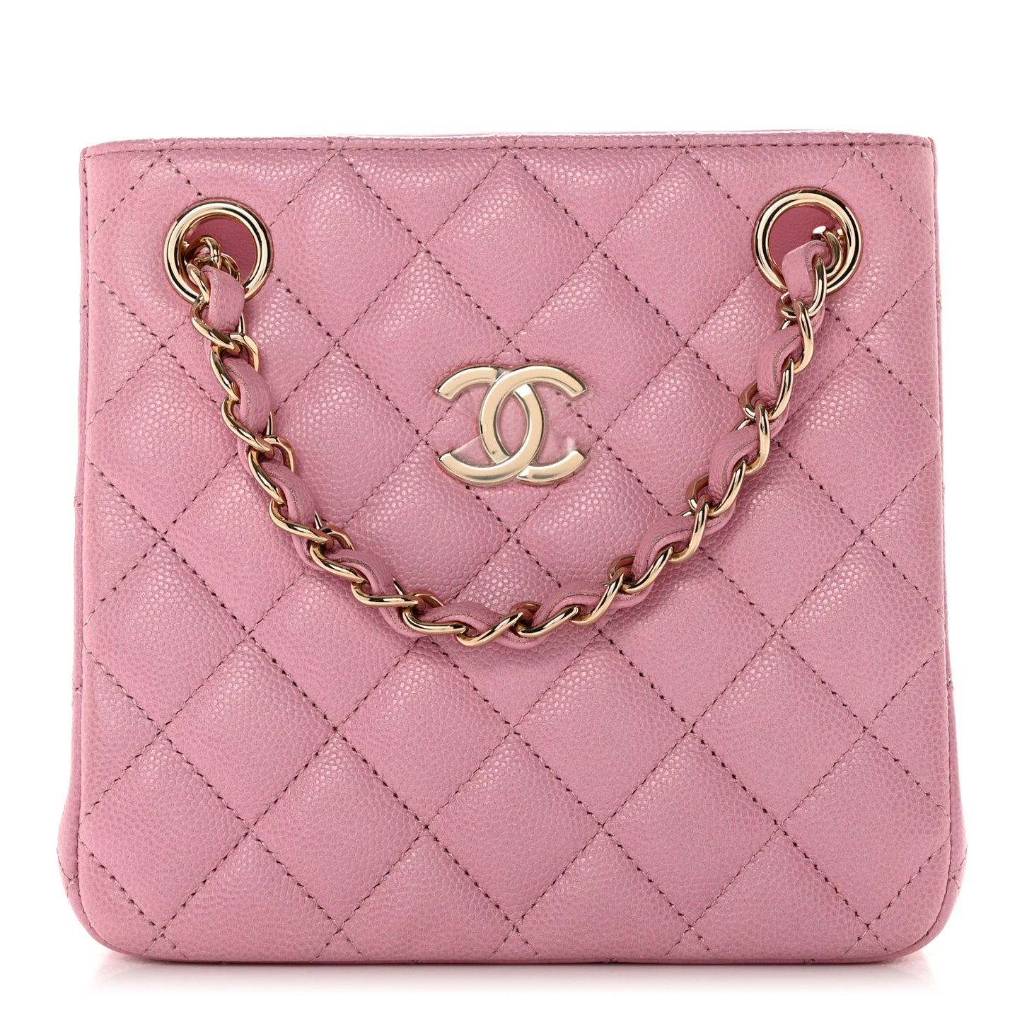 Caviar Quilted Mini Bucket Bag Pink