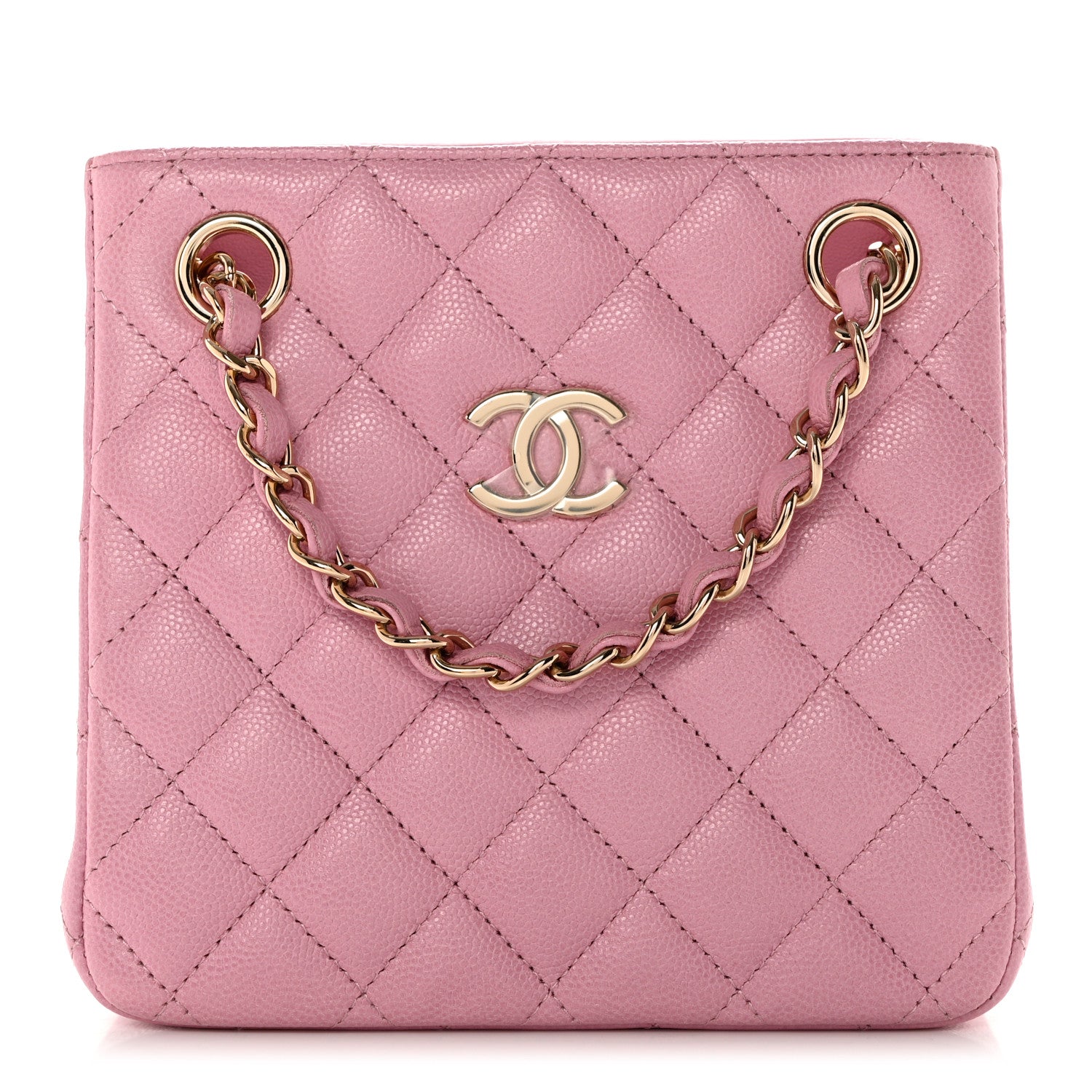 Chanel Caviar Quilted Mini Bucket Bag Pink 1 of 9