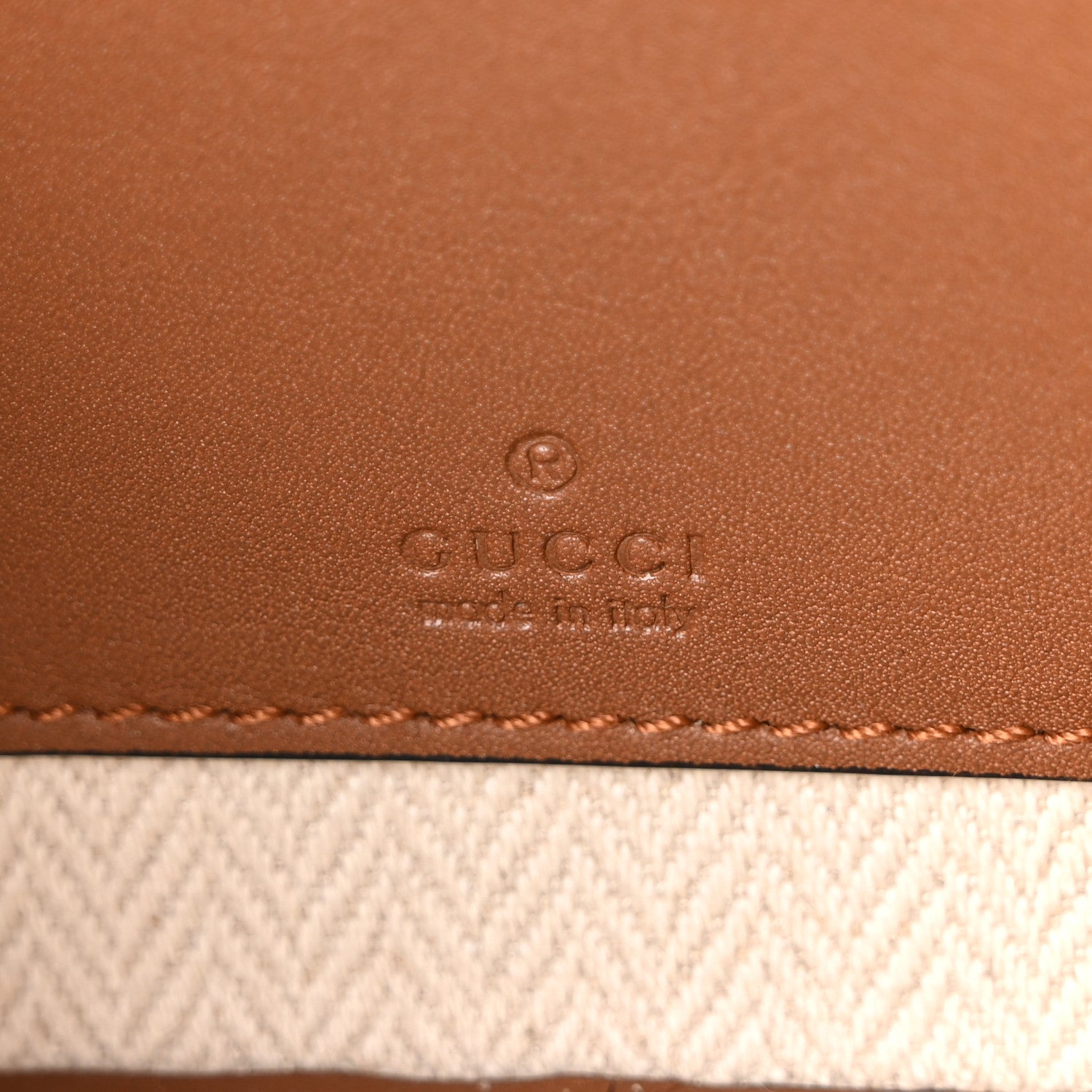 Gucci GG Supreme Monogram Textured Calfskin Emblem Mini Crossbody Beige Dark Brown 6 of 9