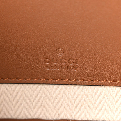 Gucci GG Supreme Monogram Textured Calfskin Emblem Mini Crossbody Beige Dark Brown 6 of 9