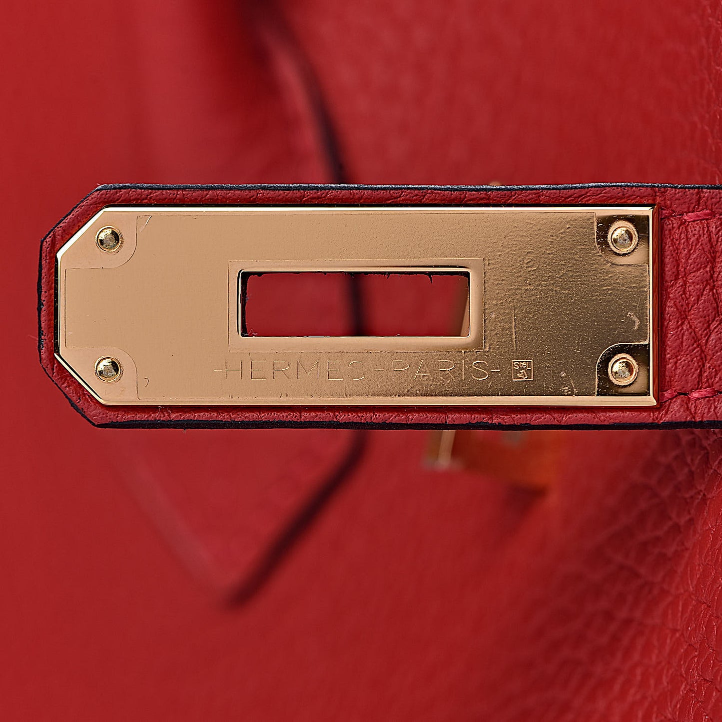 Taurillon Clemence Horseshoe Birkin 35 Rouge Casaque Black