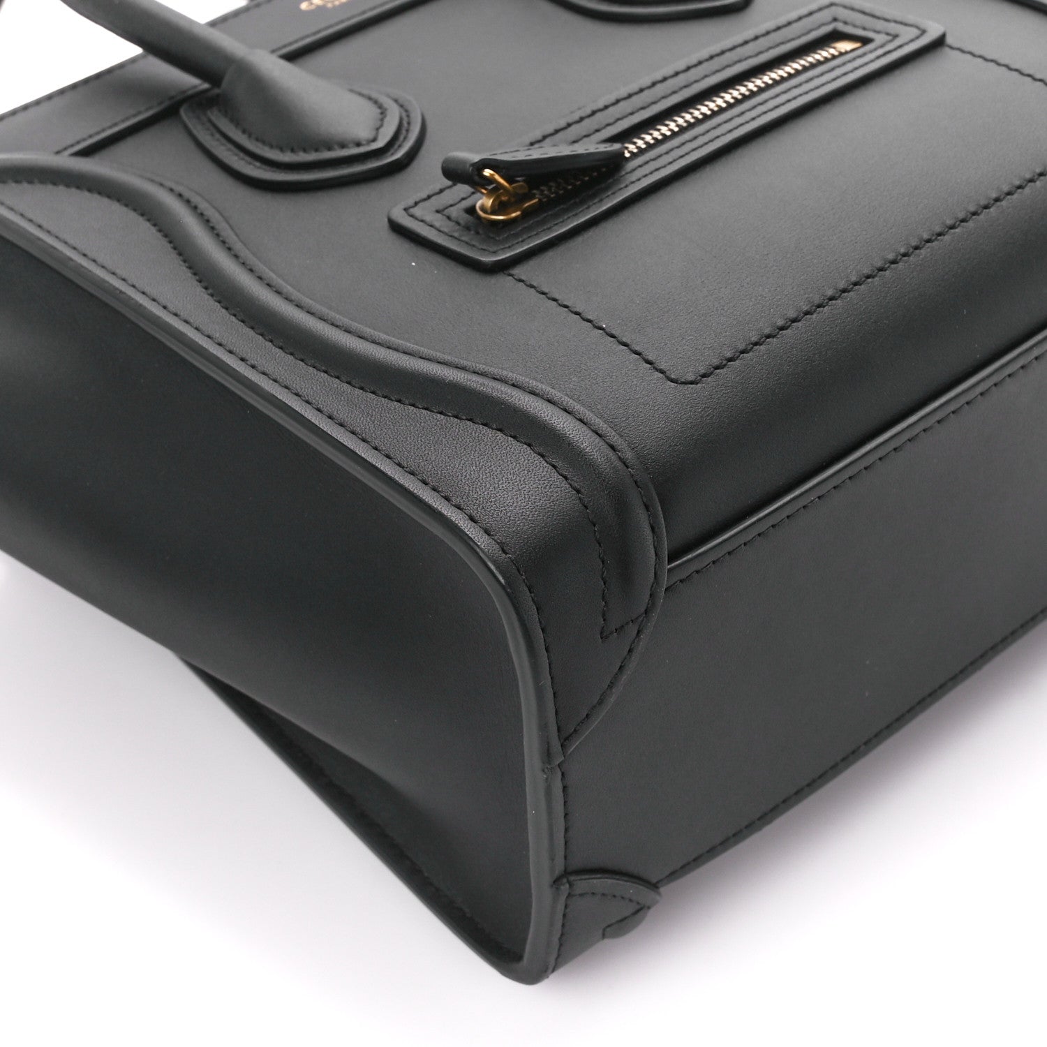 Celine Smooth Calfskin Nano Luggage Black 10 of 11