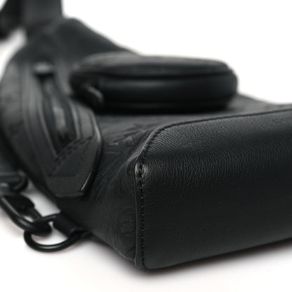 Louis Vuitton Calfskin Shadow Monogram Duo Slingbag Black 9 of 11