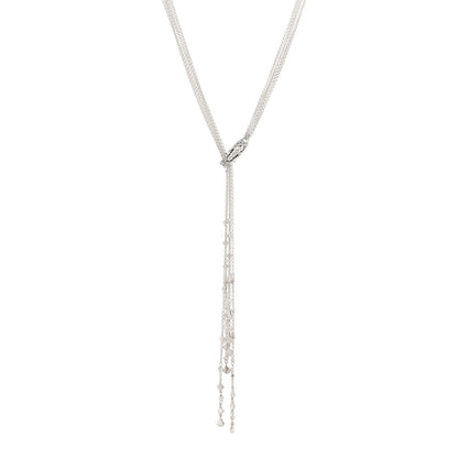 John Hardy Sterling Silver Sapphire Legends Naga Dragon Lariat Necklace 1 of 5