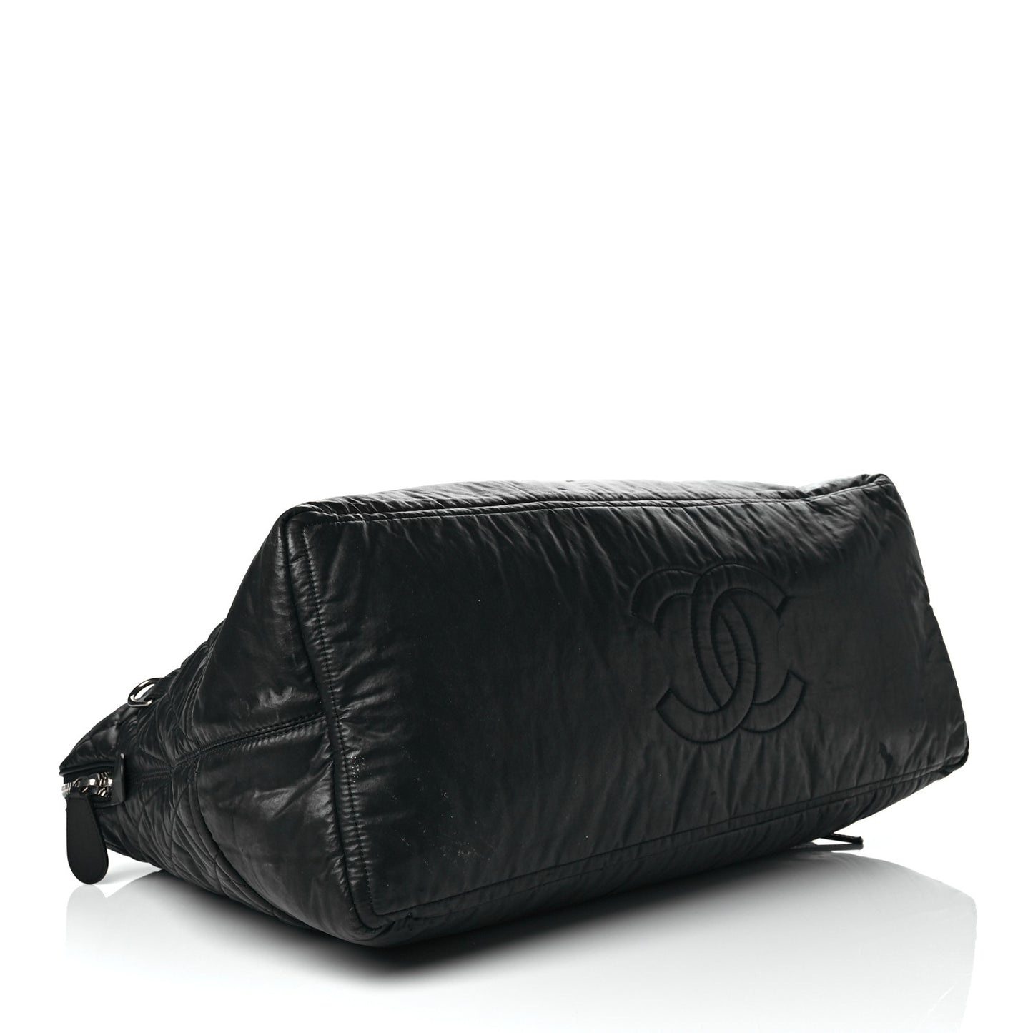 Coated Canvas Quilted Travel Bag Black