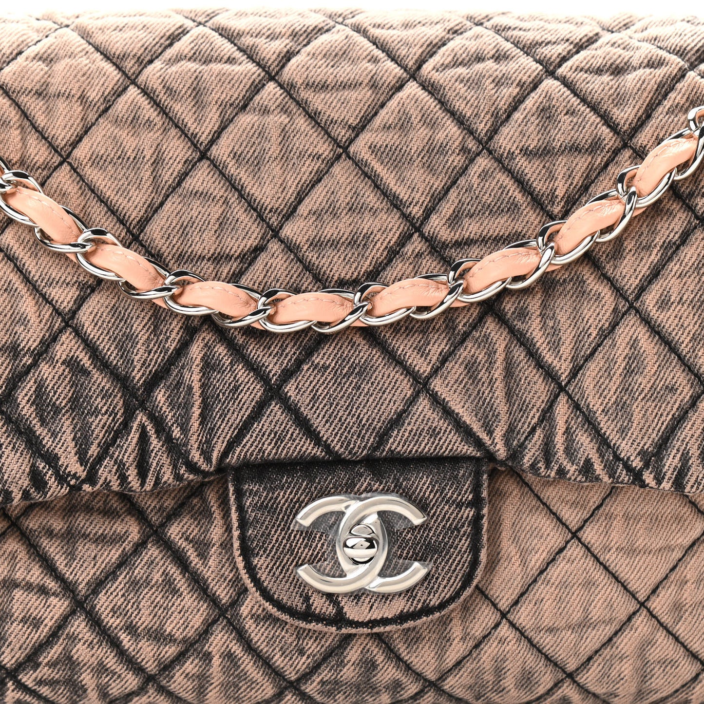 Denim Quilted Denimpression Flap Rose Clair