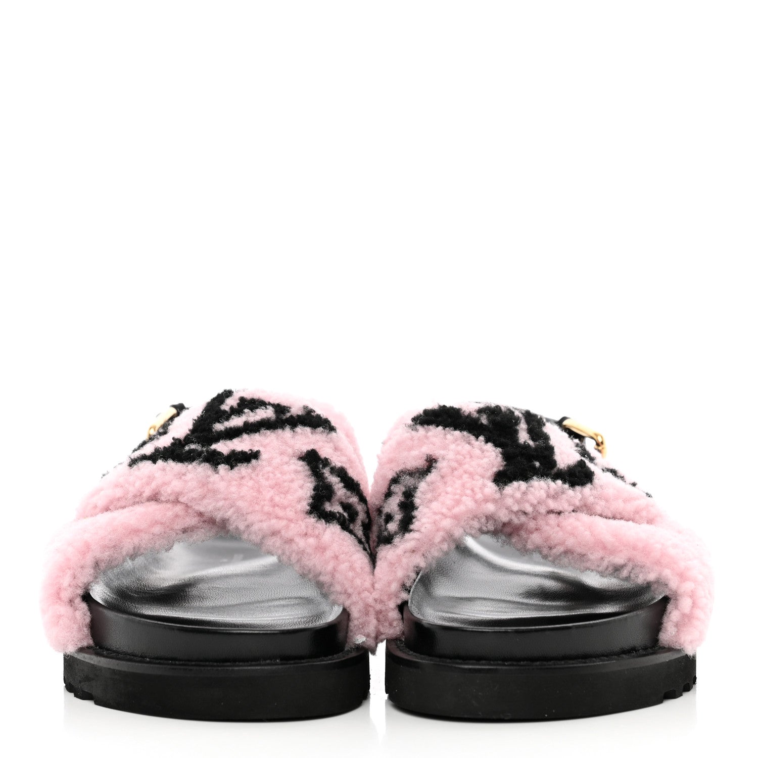 Louis Vuitton Shearling Paseo Sandals 38.5 Pink 2 of 15
