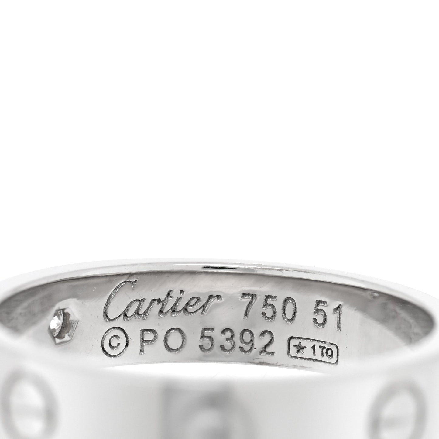 18K White Gold Diamond 4mm LOVE Wedding Band Ring 51 5.75