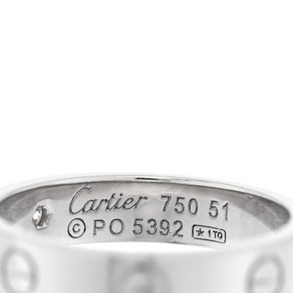 Cartier 18K White Gold Diamond 4mm LOVE Wedding Band Ring 51 5.75 4 of 4
