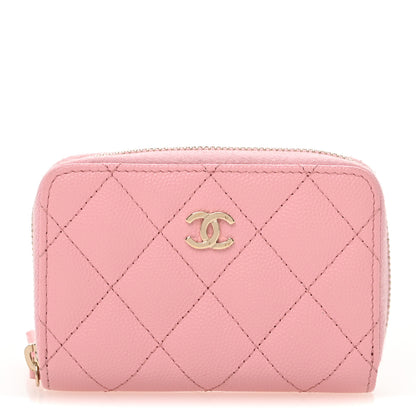 Chanel Caviar Quilted Zip Coin Purse Light Pink 1 of 9