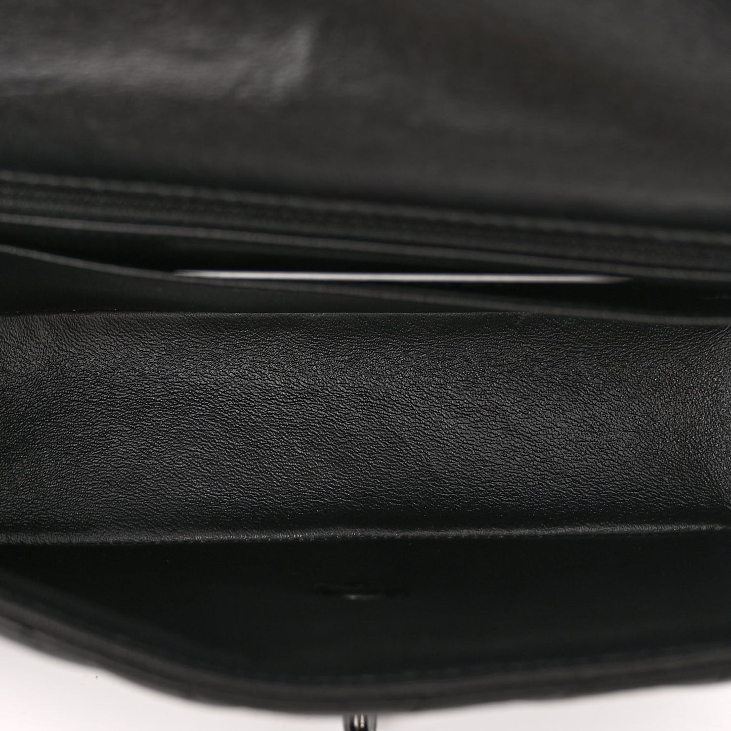 Lambskin Chevron Quilted Mini Rectangular Flap So Black