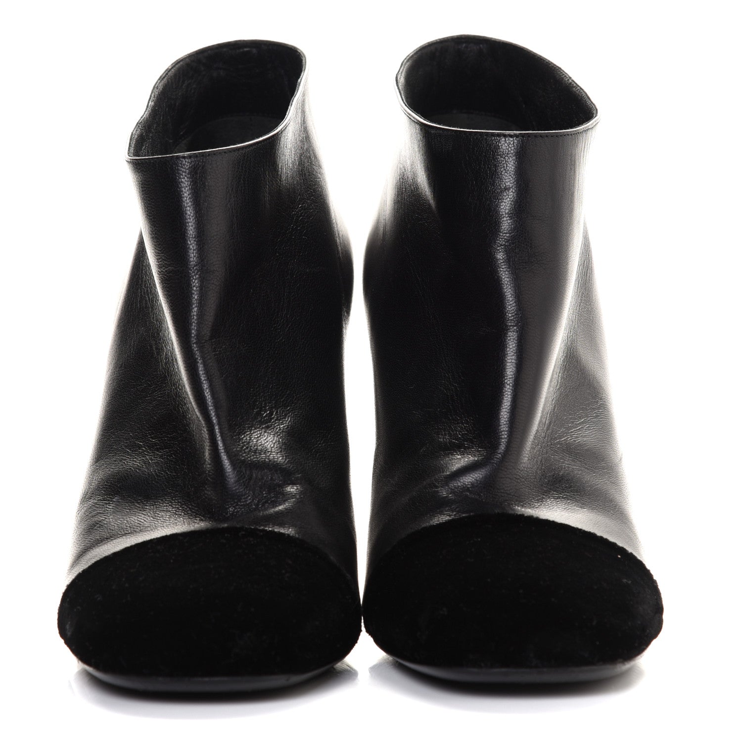 Chanel Lambskin Suede Cap Toe Short Ankle Boots 40 Black 2 of 11