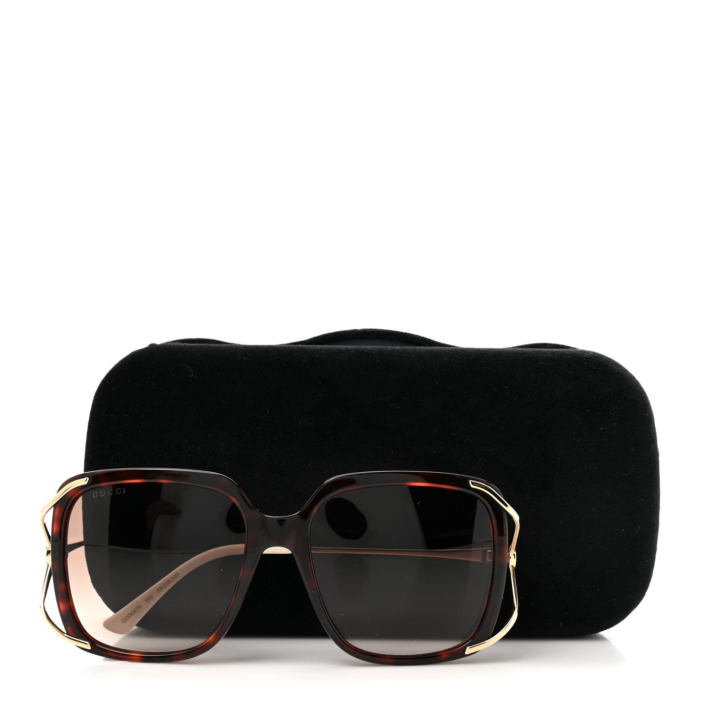 Acetate Butterfly Sunglasses GG0647S Havana Brown Gold