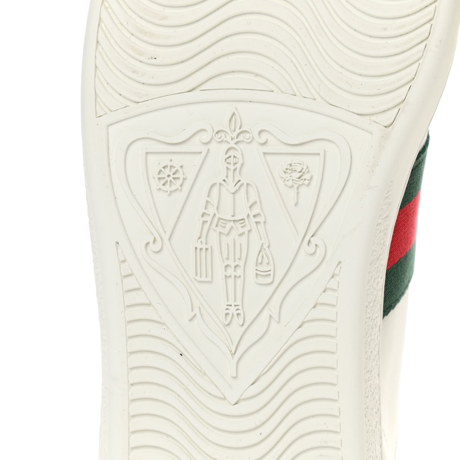 Gucci Calfskin Crocodile Web Womens Ace Sneakers 37 White Green 7 of 10