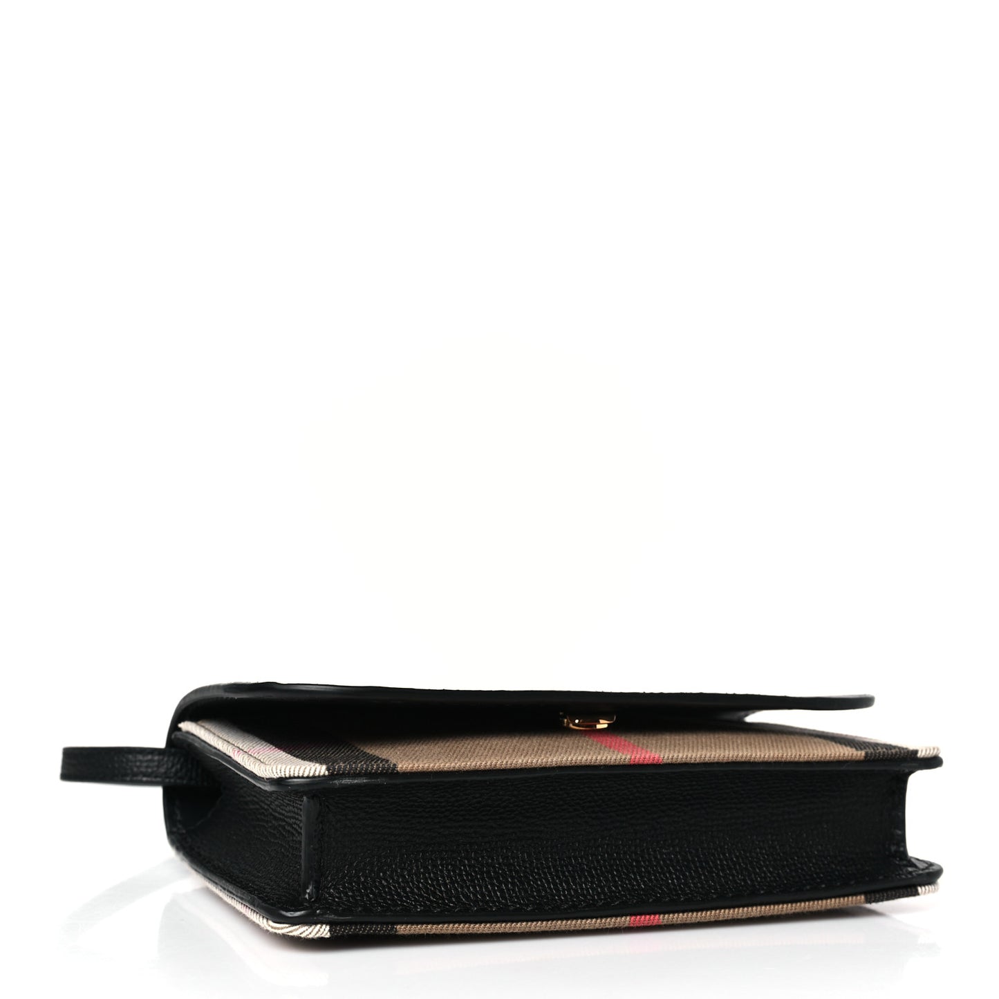 Derby Calfskin House Check Wallet On Chain Black