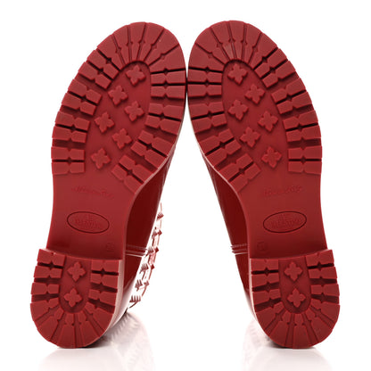 Valentino Garavani Rubber Rockstud Short Rainboots 38 Red 5 of 7