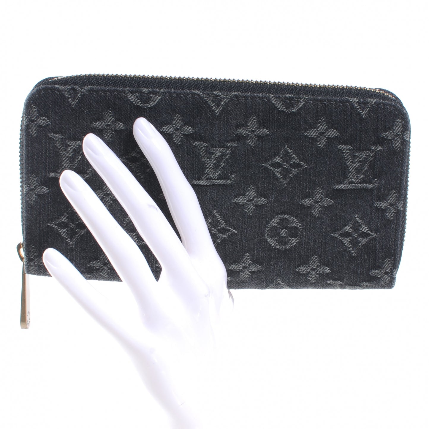Denim Zippy Wallet Black