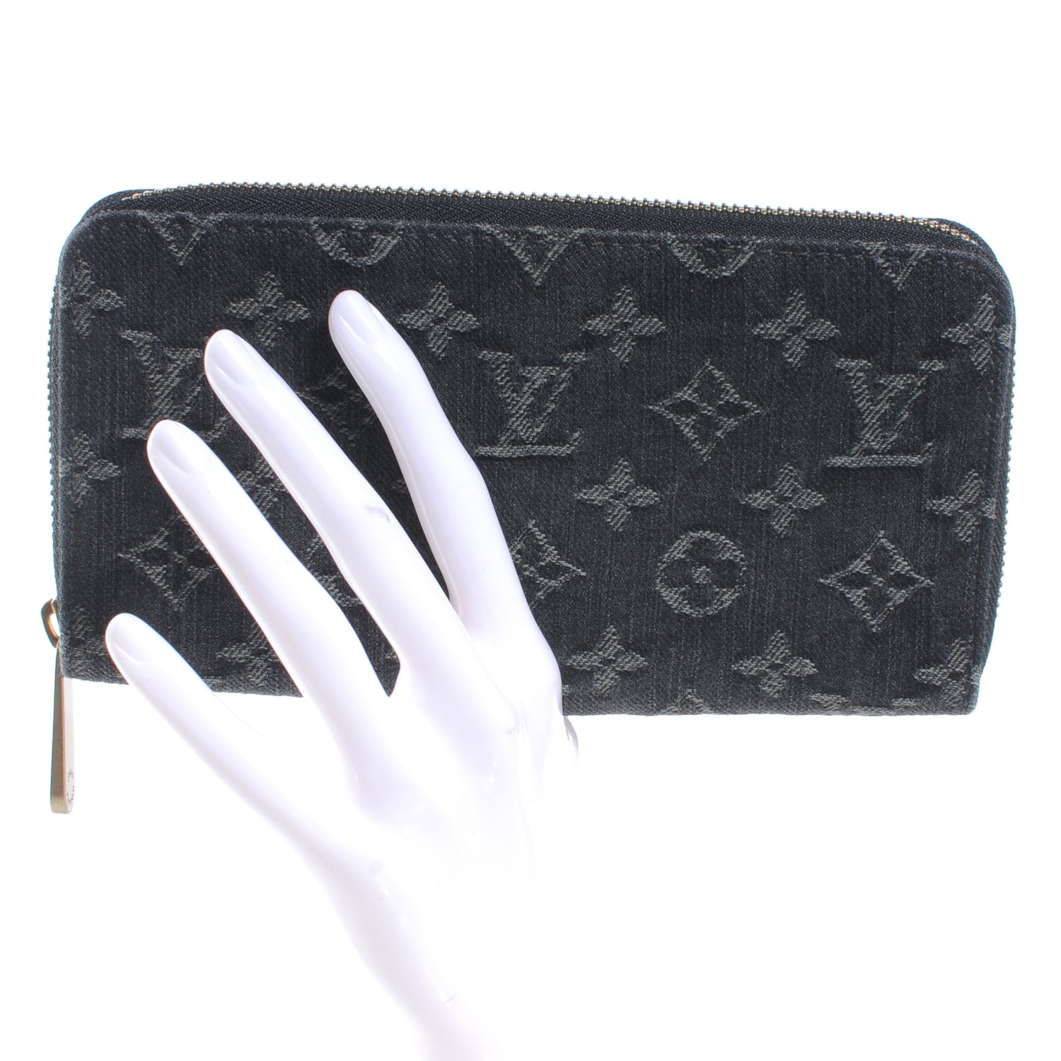 Louis Vuitton Denim Zippy Wallet Black 3 of 8
