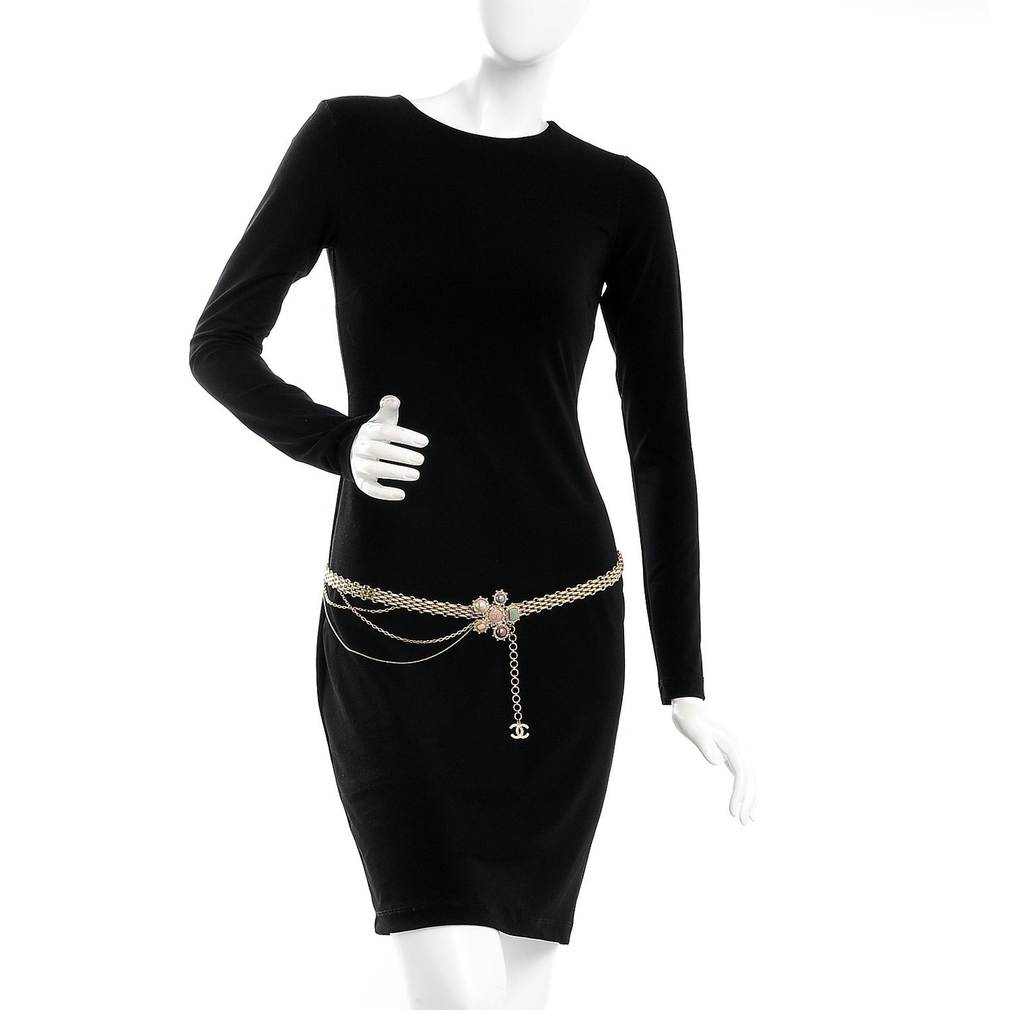Gripoix Pearl Crystal CC Belt Gold
