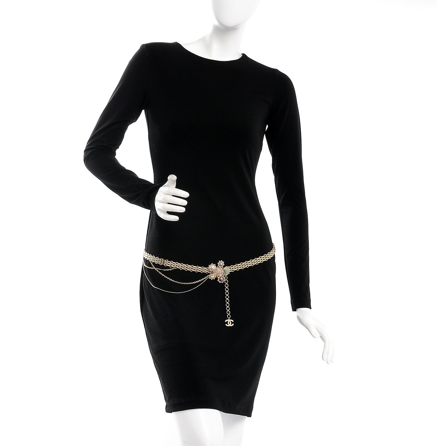 Chanel Gripoix Pearl Crystal CC Belt Gold 2 of 6