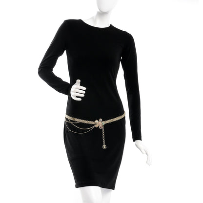 Chanel Gripoix Pearl Crystal CC Belt Gold 2 of 6