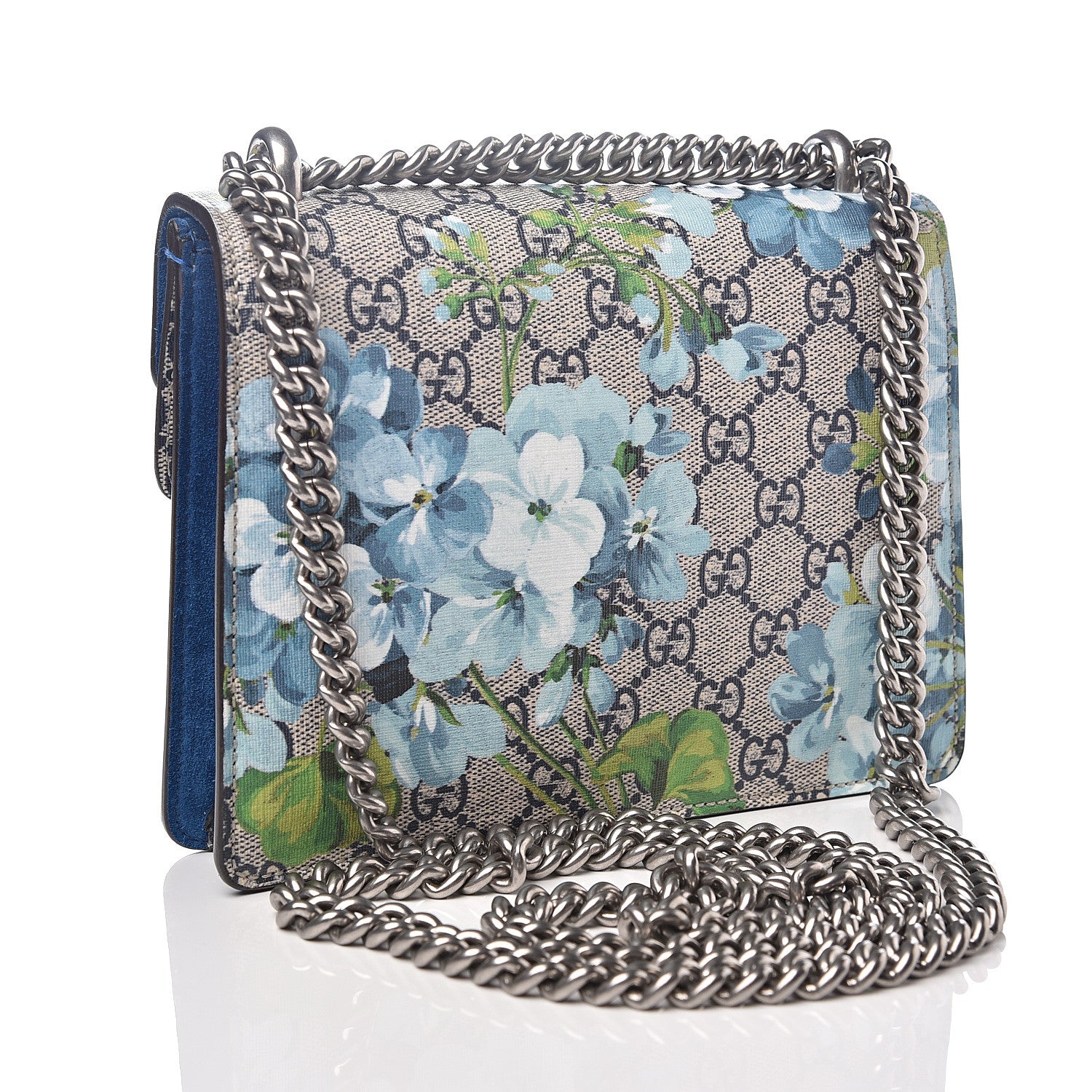 Gucci GG Supreme Monogram Blooms Mini Dionysus Shoulder Bag Beige Navy Vintage Blue 2 of 10