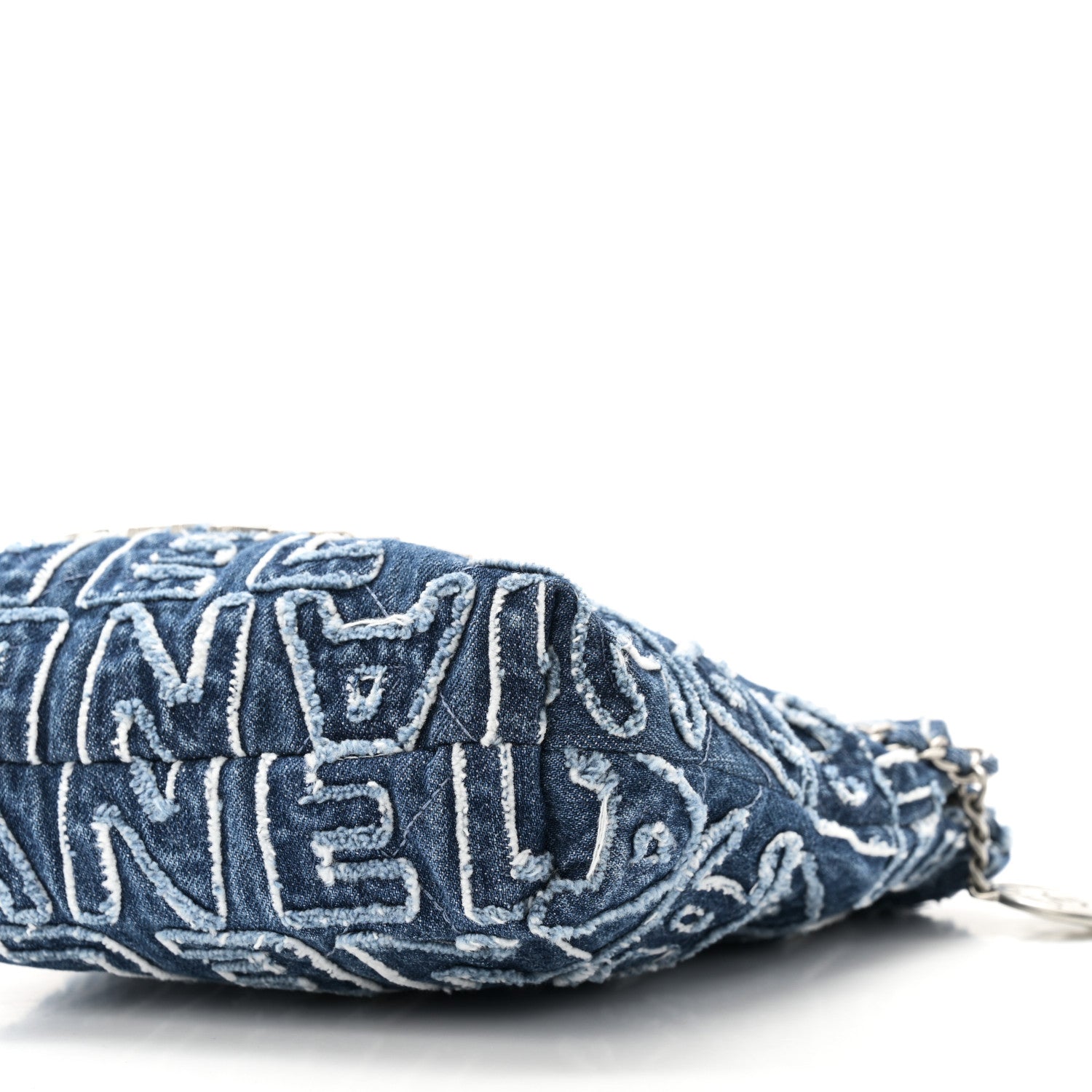 Chanel Washed Denim Logo Embroidered Mini Chanel 22 Blue 10 of 10