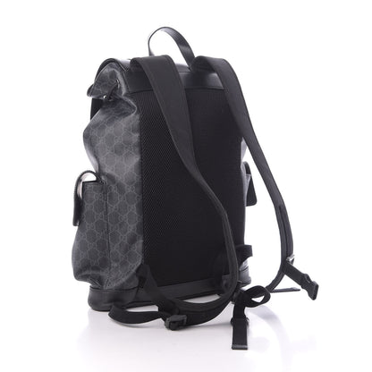 Gucci Soft GG Supreme Monogram Appia Calfskin Web Double Buckle Backpack Black 2 of 10