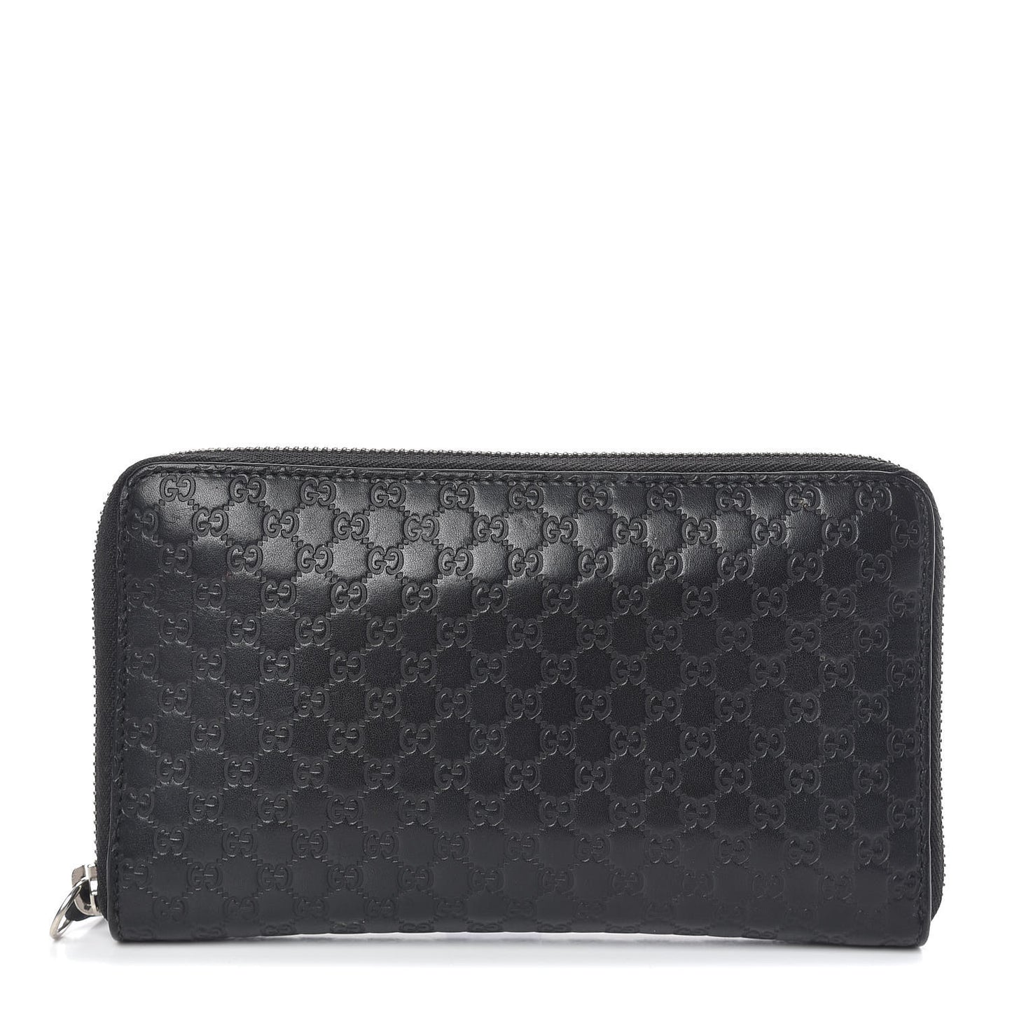 Microguccissima Large Zip Around Organizer Wallet Black