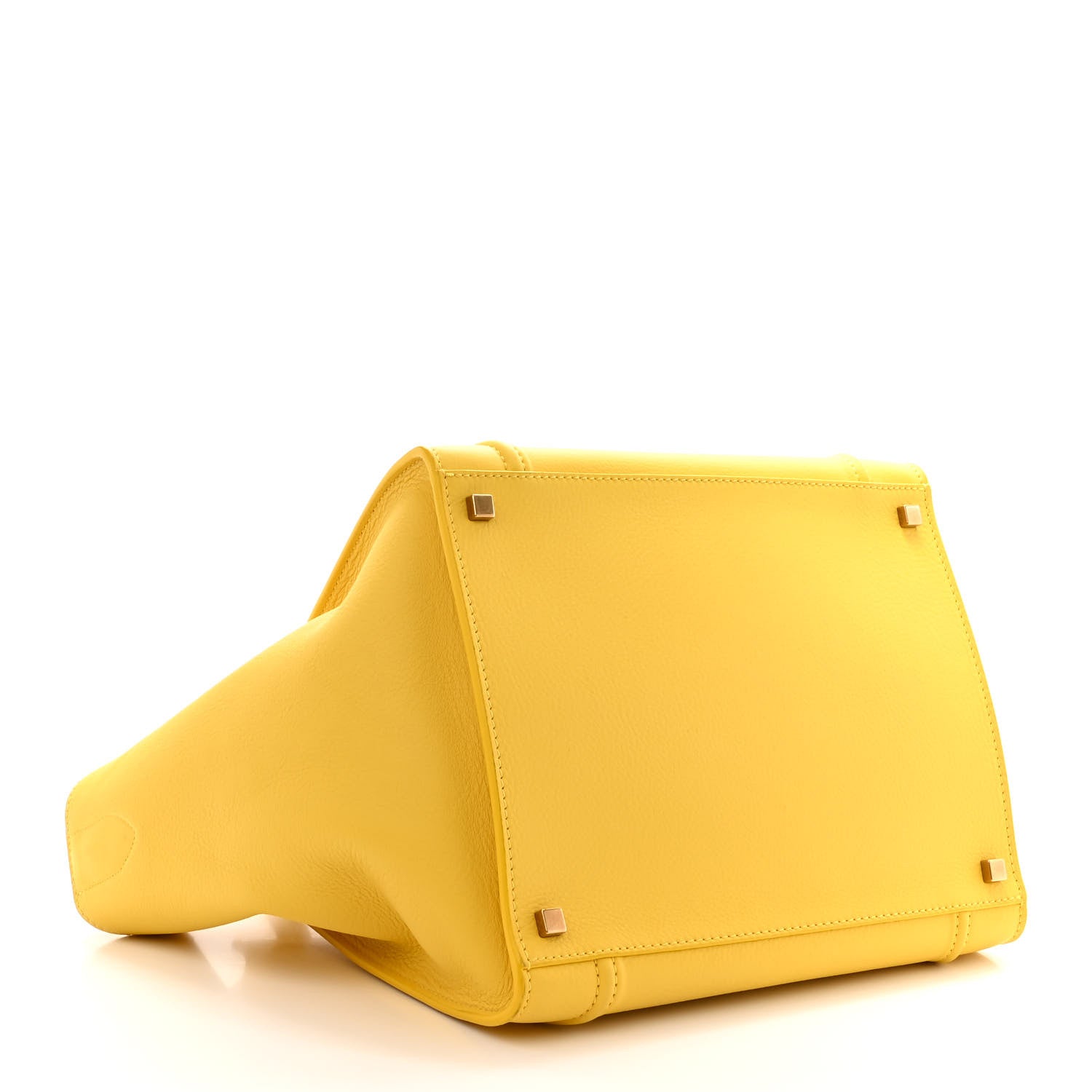 Celine Grained Calfskin Medium Phantom Luggage Yellow 4 of 10