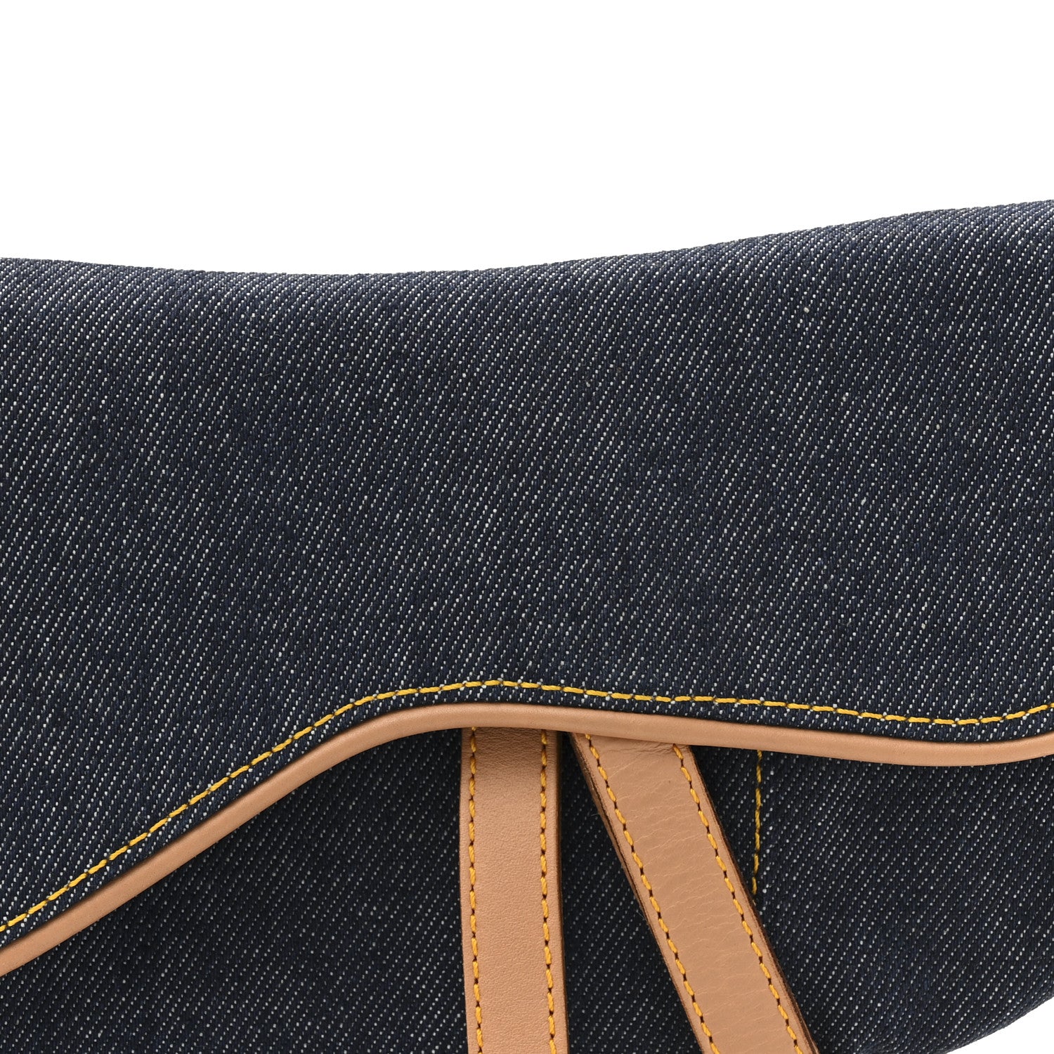 Christian Dior Denim Calfskin Saddle Bag Blue 8 of 12