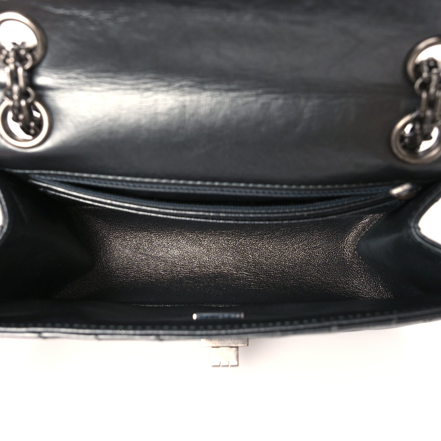Chanel Metallic Aged Calfskin Chevron Quilted 2.55 Reissue Mini Flap Grey 5 of 11