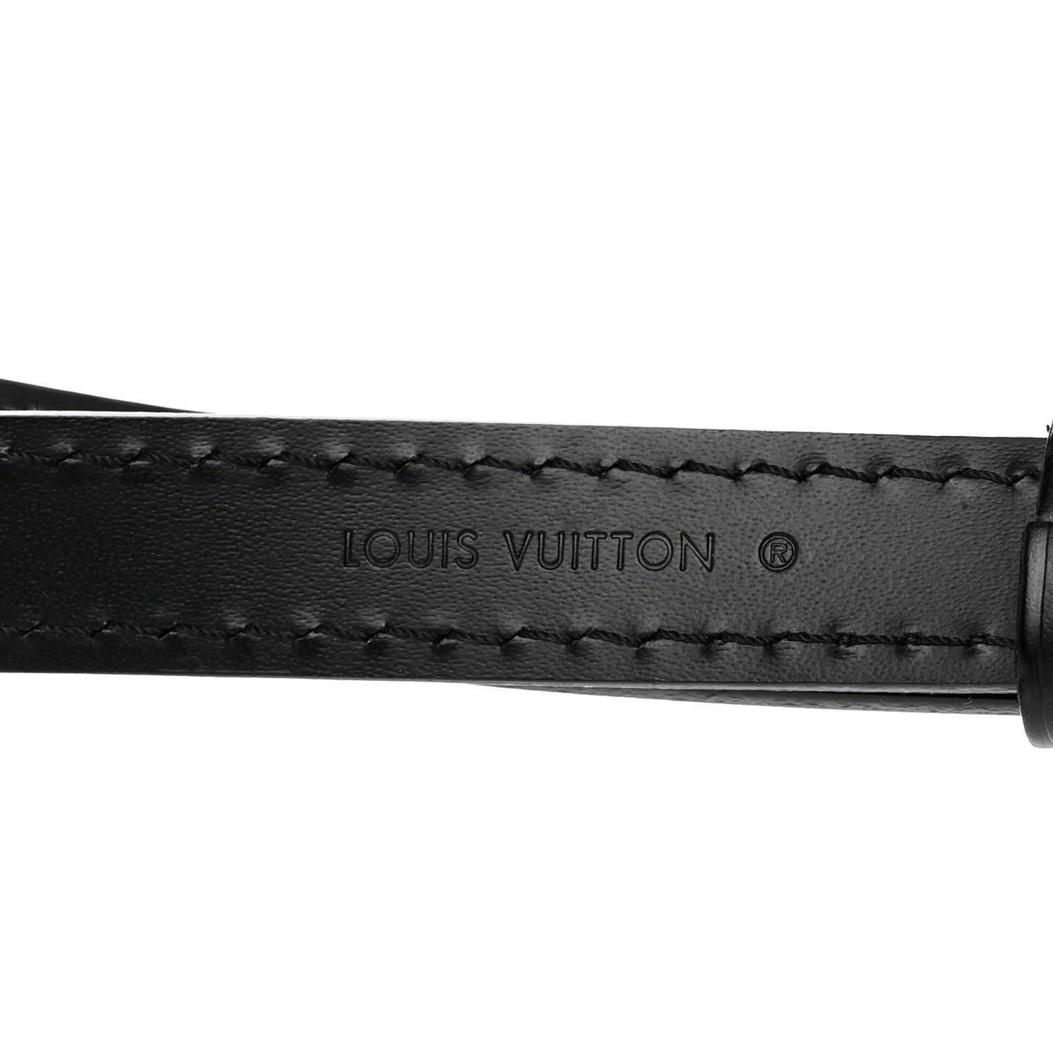 Louis Vuitton Calfskin 16mm Adjustable Shoulder Strap Black 3 of 4