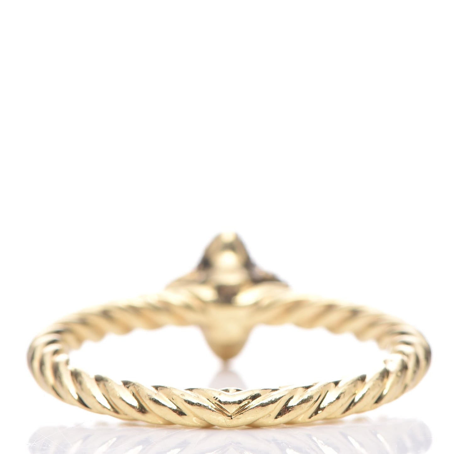 18K Yellow Gold Diamond 6mm Quatrefoil Ring 54 7