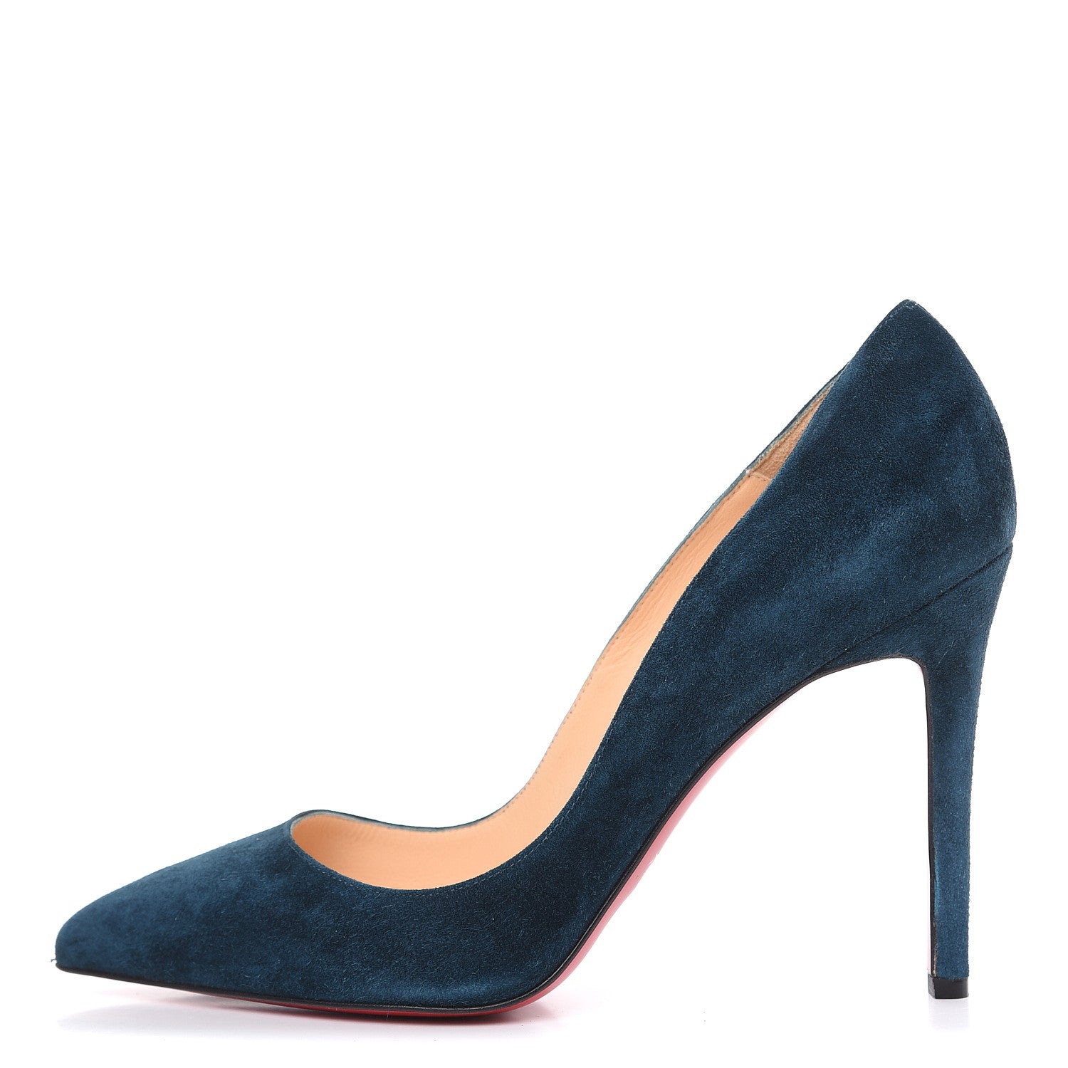 Christian Louboutin Veau Velours Pigalle 100 Pumps 38.5 Blue Khol 1 of 10