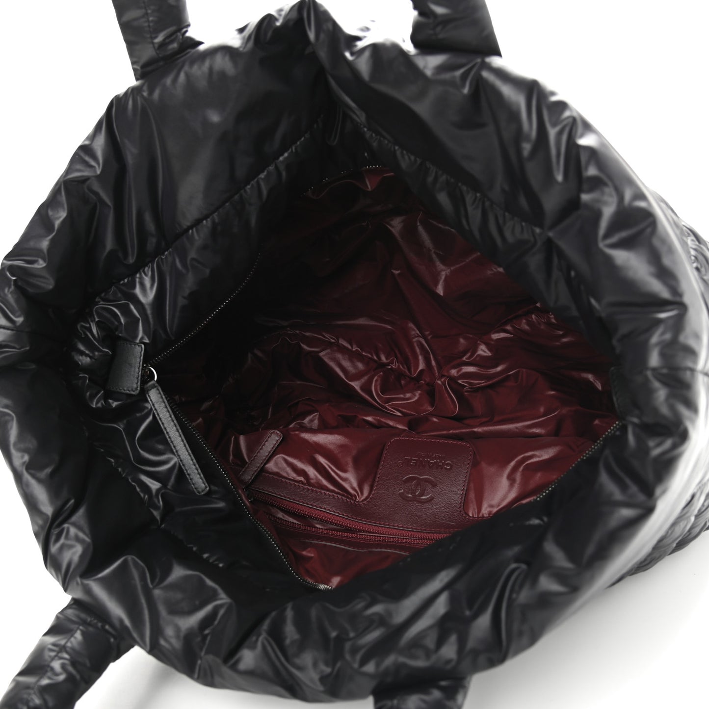 Nylon Quilted Large Coco Cocoon Tote Black