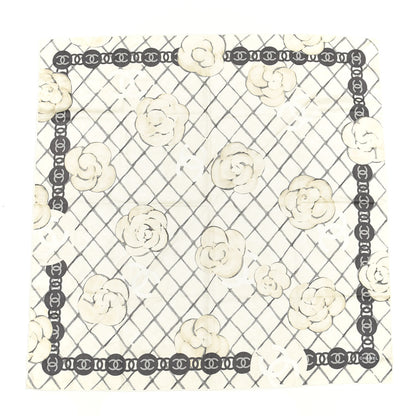 Chanel Silk Camellia CC Square Scarf Ivory 1 of 5