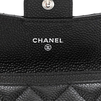 Chanel Caviar Quilted Flap Card Holder Wallet Black 6 of 9