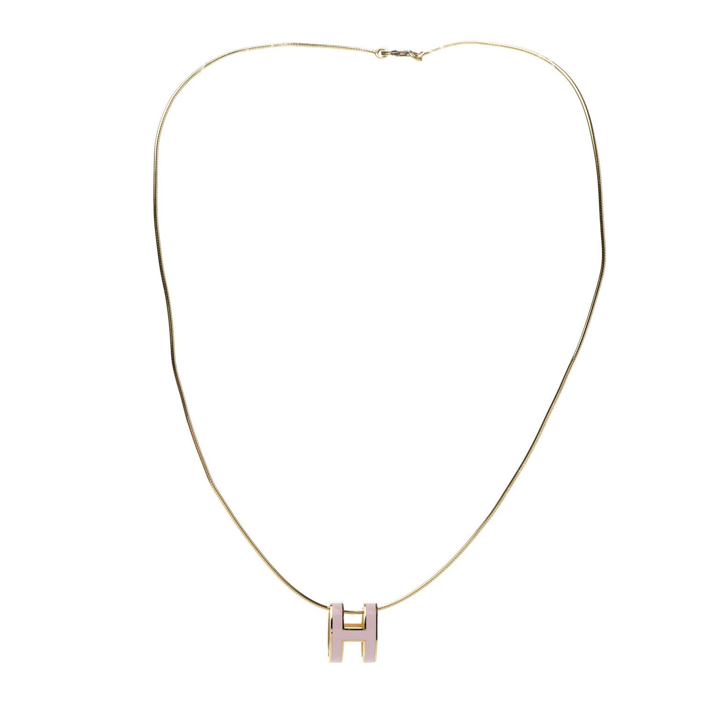 Lacquered Rose Gold Pop H Pendant Necklace Rose Dragee