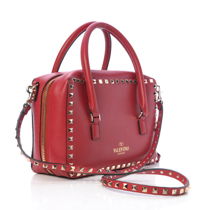 Valentino Garavani Vitello Rockstud Top Handle Shoulder Bag Rosso Valentino 3 of 7