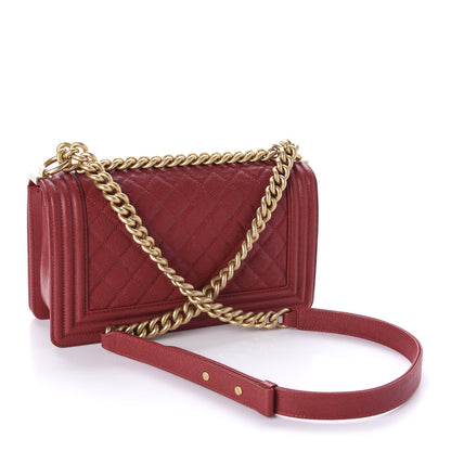 Chanel Caviar Quilted Medium Boy Flap Dark Red 3 of 11