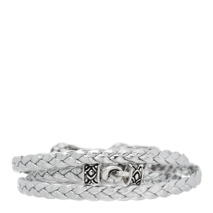 John Hardy Sterling Silver Leather Naga Dragon Triple Wrap Bracelet Silver 2 of 5