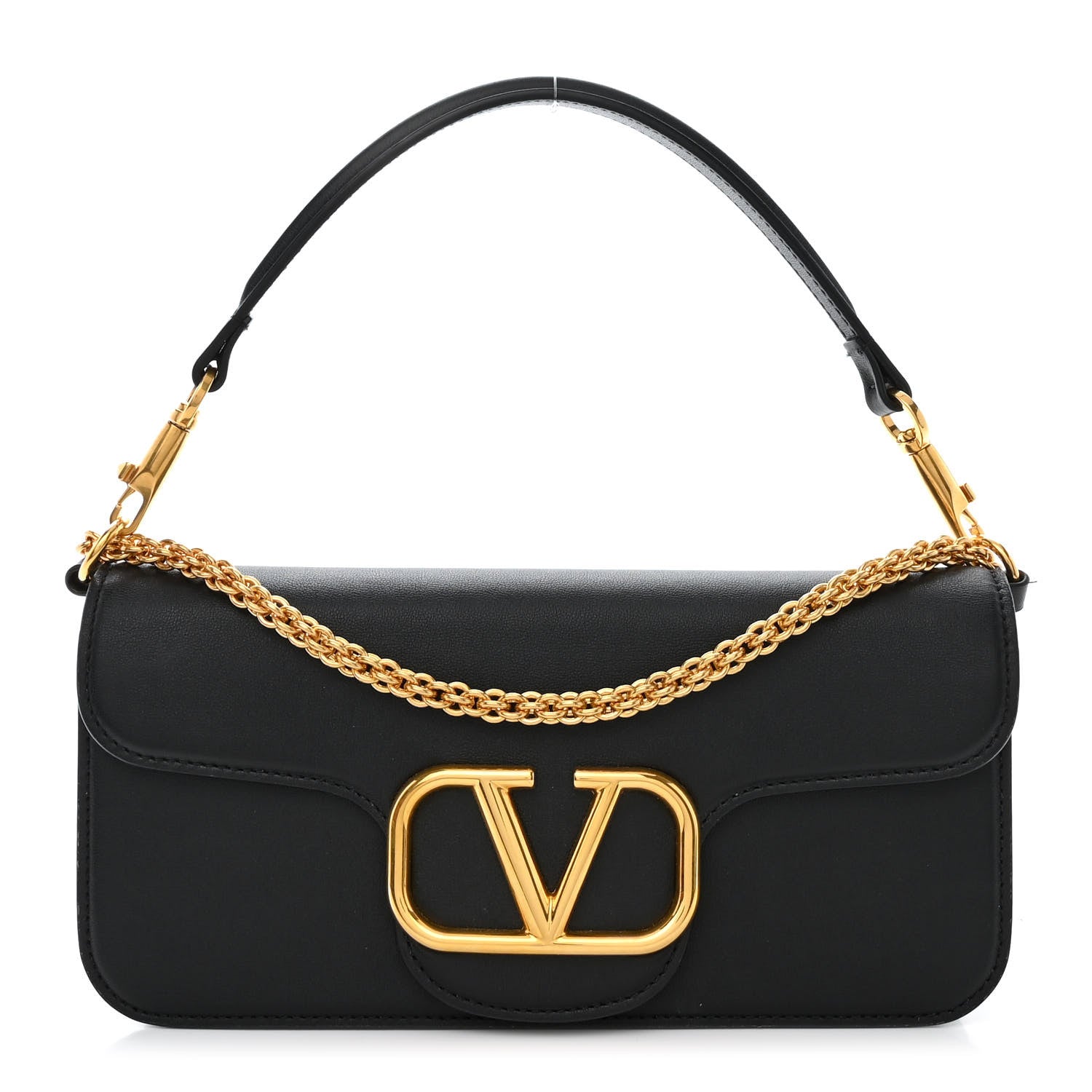 Valentino Garavani Calfskin Vlogo Loco Shoulder Bag Black 1 of 13