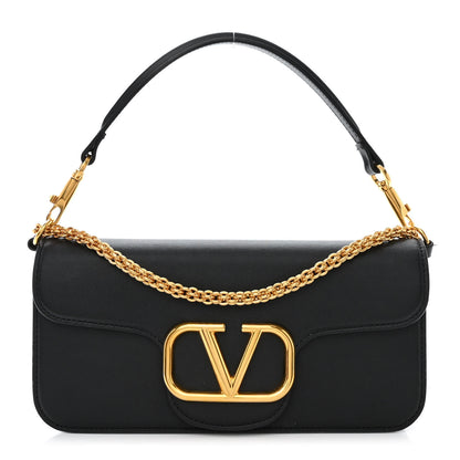 Valentino Garavani Calfskin Vlogo Loco Shoulder Bag Black 1 of 13