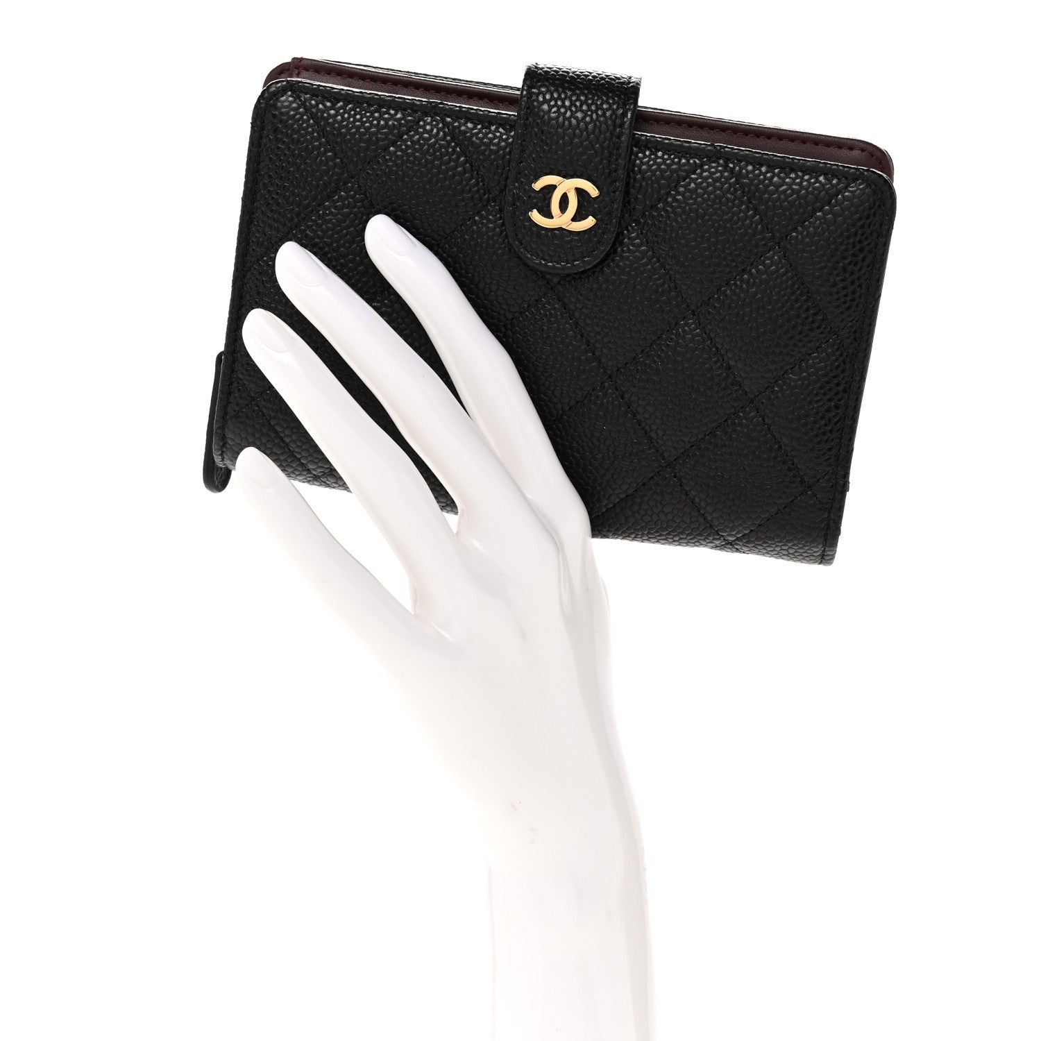 Chanel Caviar Quilted Zipped Pocket Wallet Black 2 of 10