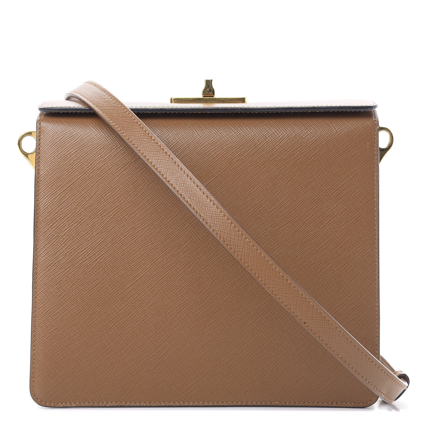 Prada Saffiano Crossbody Bag Caramel Bianco 1 of 12