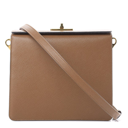 Prada Saffiano Crossbody Bag Caramel Bianco 1 of 12